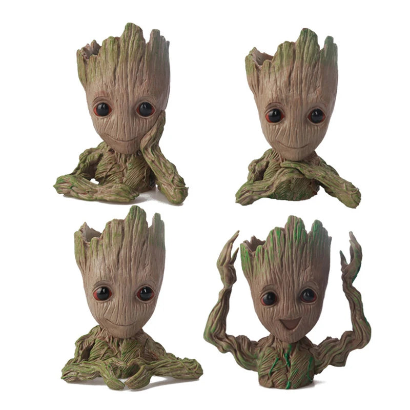 Macetas decorativas de resina con forma de árbol bebé, diseño divertido para hogar moderno