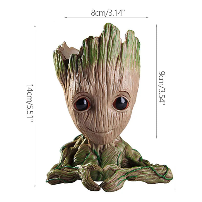Maceta decorativa de plástico con diseño de árbol sonriente, ideal para hogar moderno, 14 cm