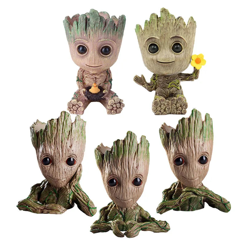Macetas decorativas diseño de personaje árbol en varias poses, ideales para hogar moderno