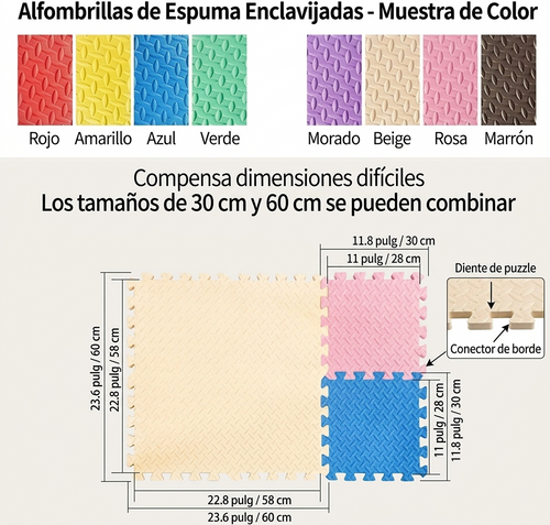 Alfombra Puzzle Infantil de Goma EVA - Suelo Protector para Bebés y Niños