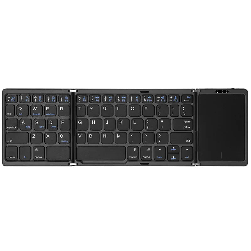 Teclado inalámbrico plegable con touchpad, accesorio tecnológico portátil para hogar moderno