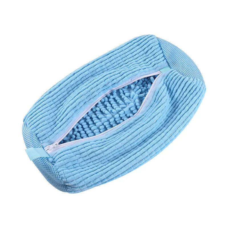 Funda de microfibra azul para limpieza de suelos, diseño rectangular y texturizado