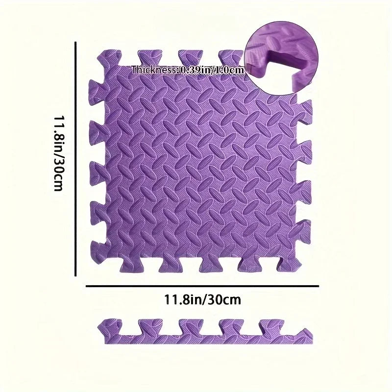Tapete de espuma morado tipo rompecabezas, antideslizante, 30x30 cm para hogar