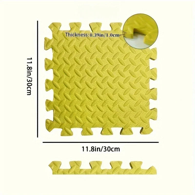 Piso de espuma entrelazable amarillo, 30x30 cm, grosor 1 cm, ideal para hogar moderno
