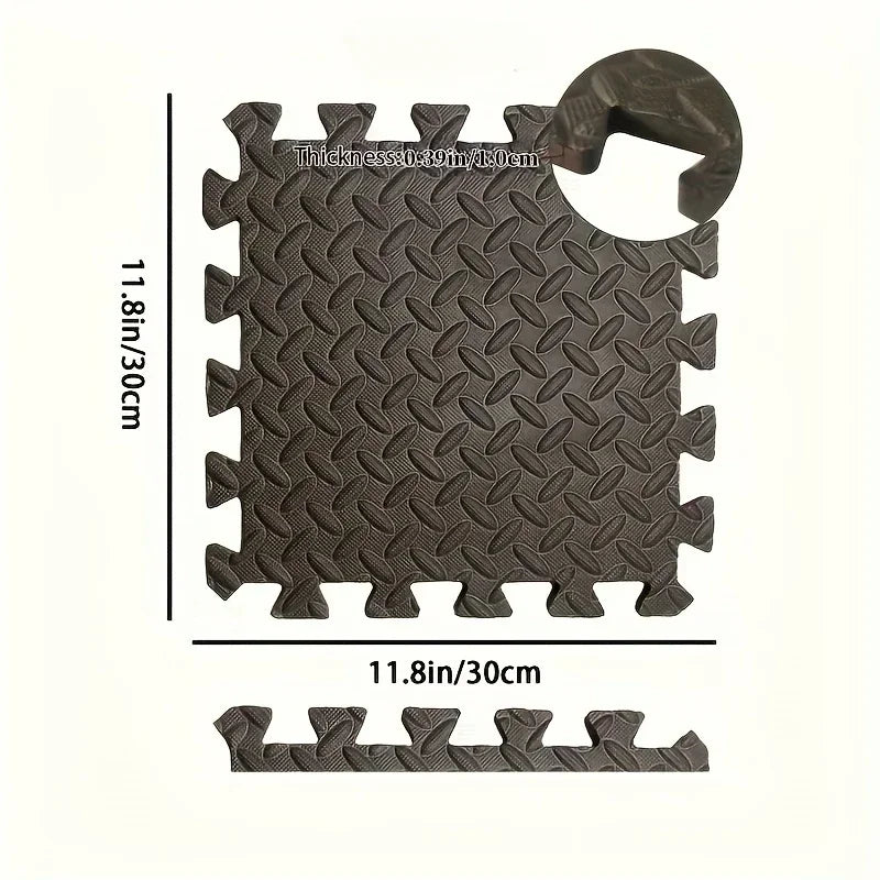Piso de espuma tipo puzzle antideslizante negro de 30x30 cm para hogar moderno