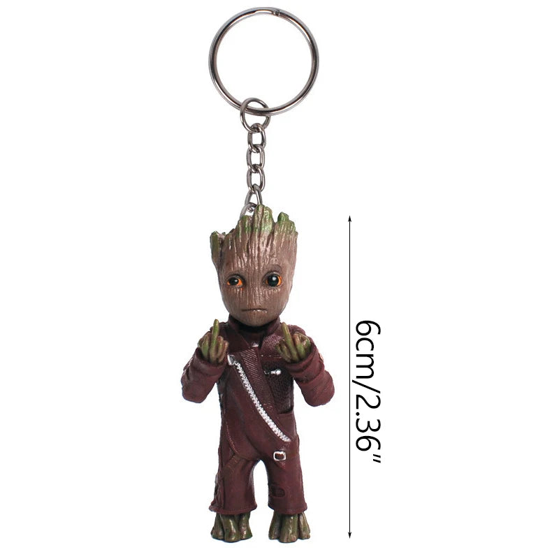 Llavero figura de personaje infantil marrón, 6 cm de alto, accesorio para hogar o mochila.