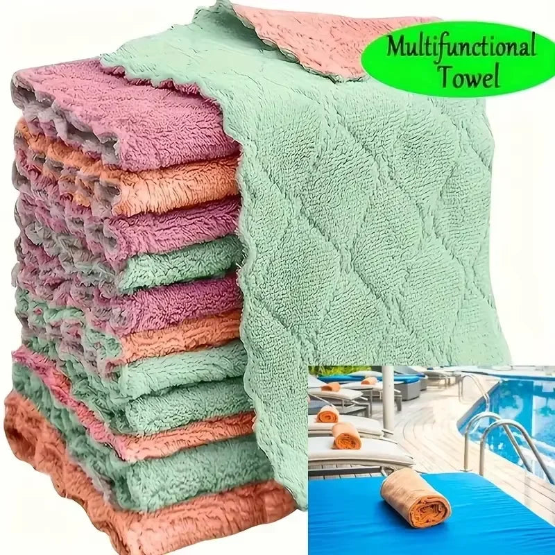 Toallas multifuncionales de microfibra en colores pastel, ideales para piscina y hogar moderno
