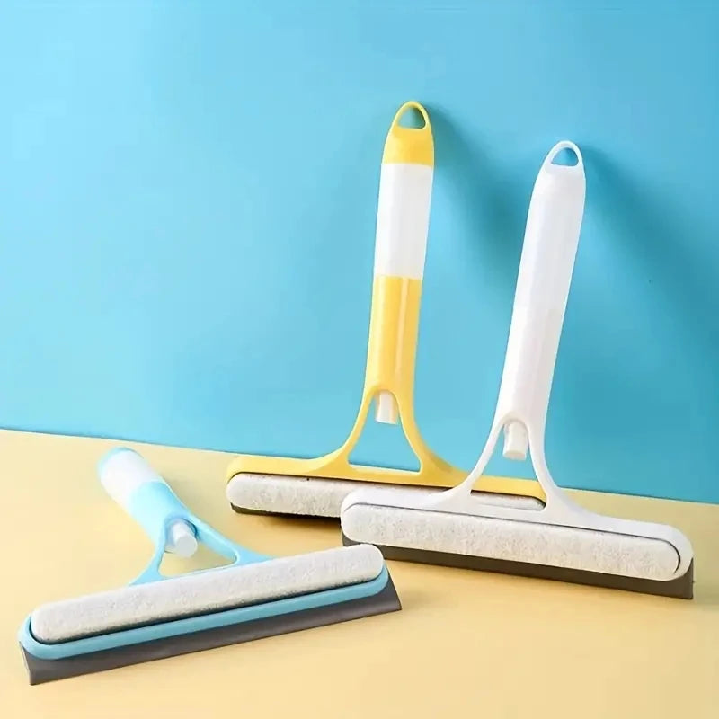 Limpiadores domésticos de esponja con mango, ideales para ventanas o superficies lisas.