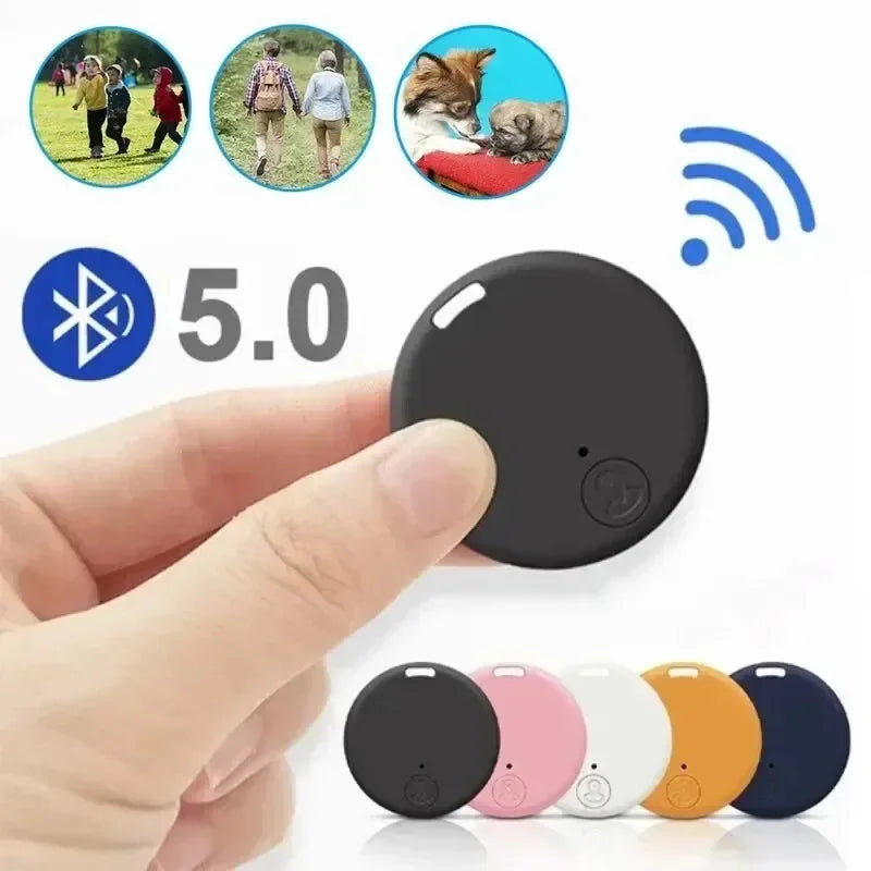 Localizador Bluetooth 5.0 inteligente para llaves, mascotas y objetos, en varios colores.