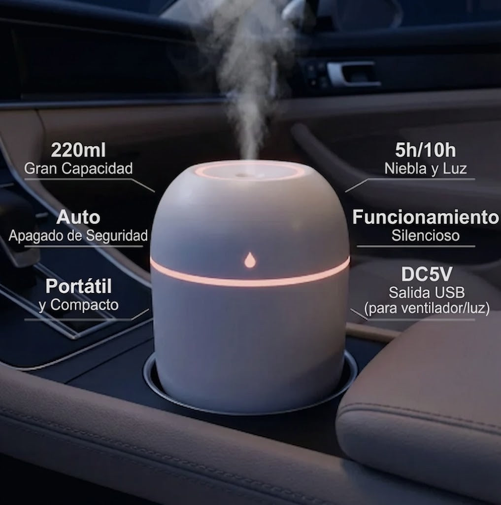 Mini Humidificador USB Portátil - Difusor de Niebla Silencioso para Oficina y Hogar
